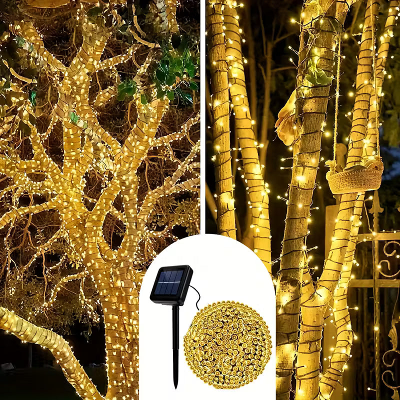 Guirnalda 10mts Solar cálidas 100 luces